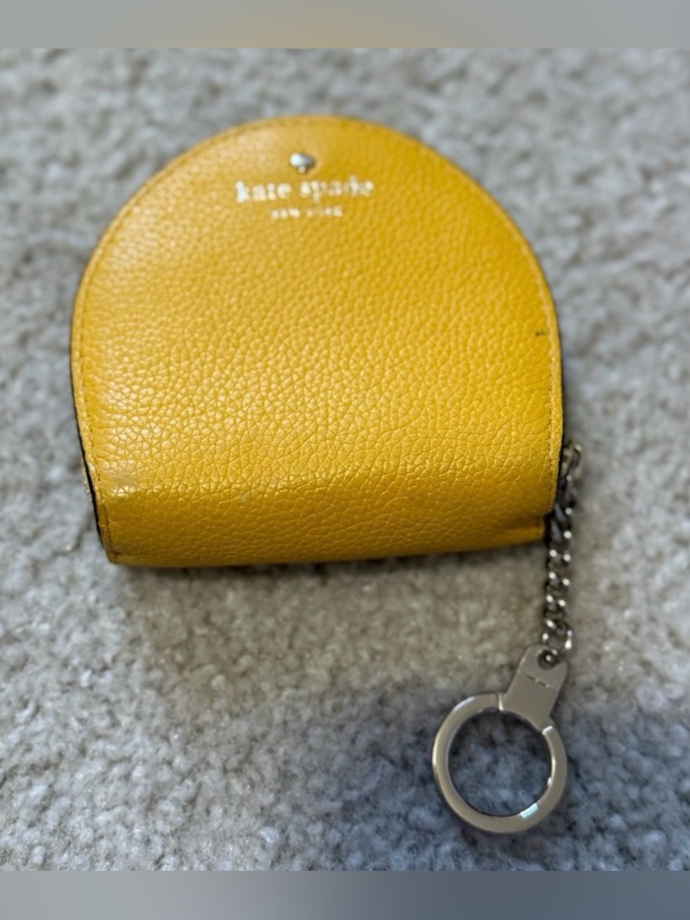 Kate Spade Yellow Coin Key Pouch. Smooth authentic Leather, Round & Rad.